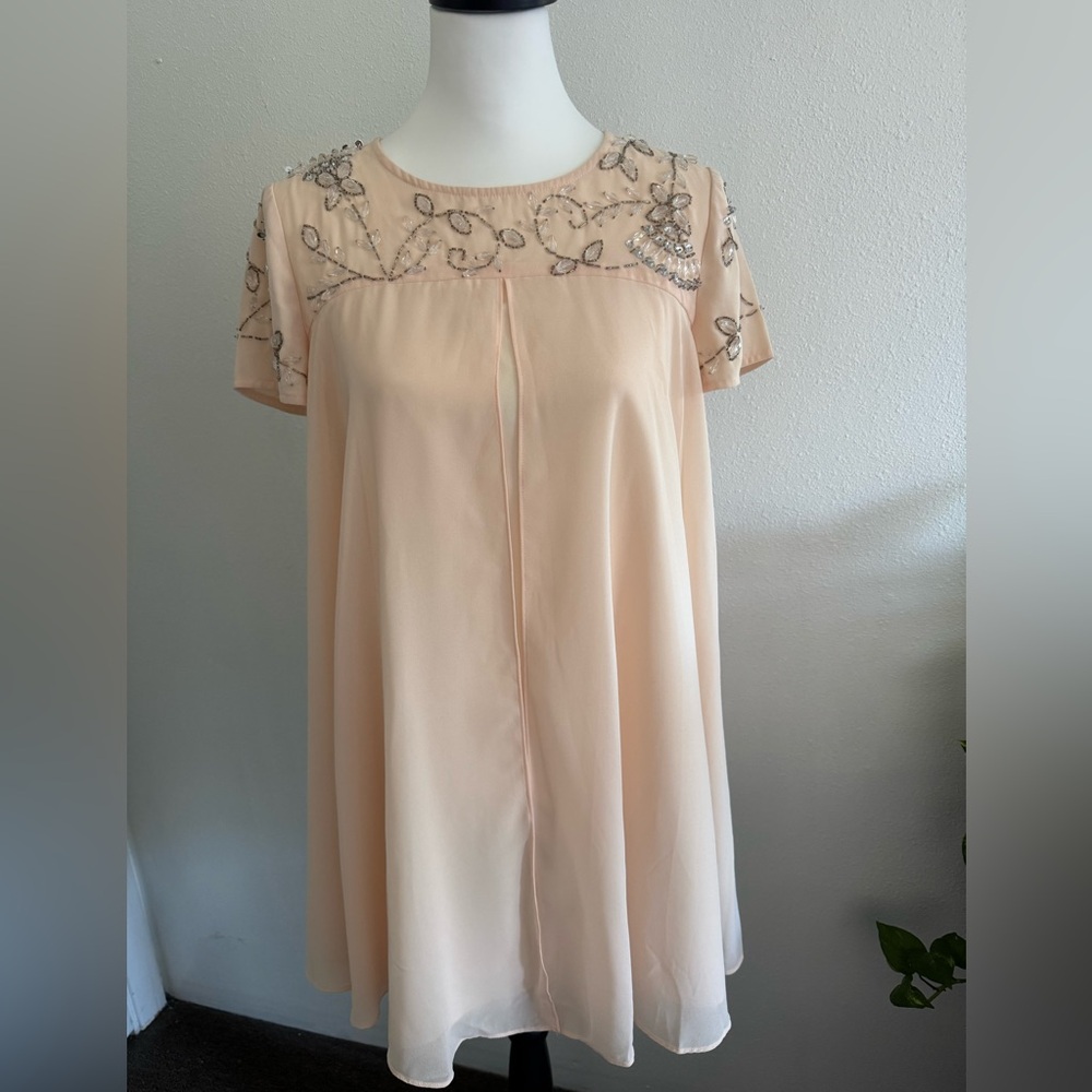 Forever 21 Peach Embellished Midi Dress